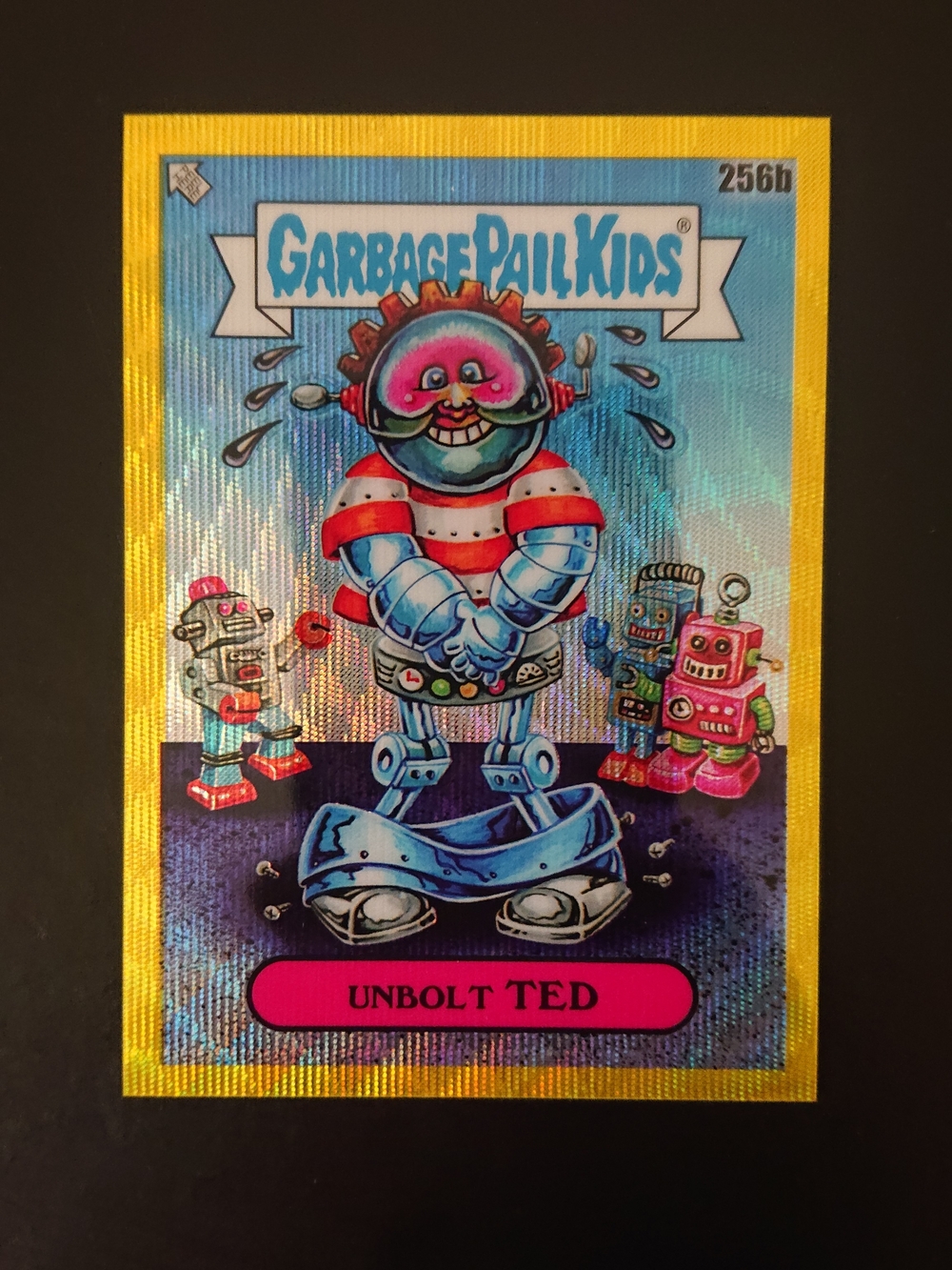 2023 Topps GPK Garbage Pail Kids Chrome 6 - Unbolt Ted (256b) Yellow Wave /275